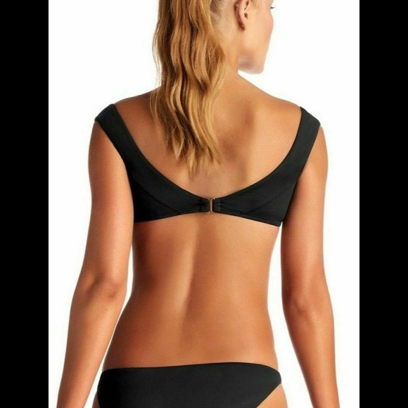 NEW Vitamin A Off Shoulder Capri Bikini Top in Black [SZ Small‎ S/6] - Picture 12 of 12